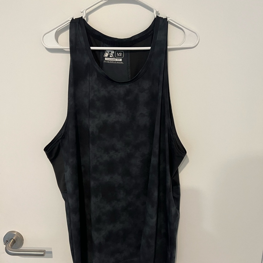Russell Athletic Black Patterned Tank Top